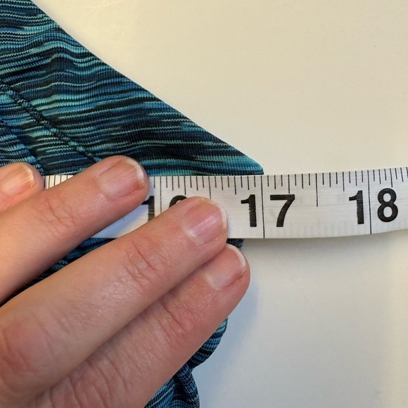 Teal activewear sportsbra knee length stretchy halter dress women's size Medium - Picture 8 of 11